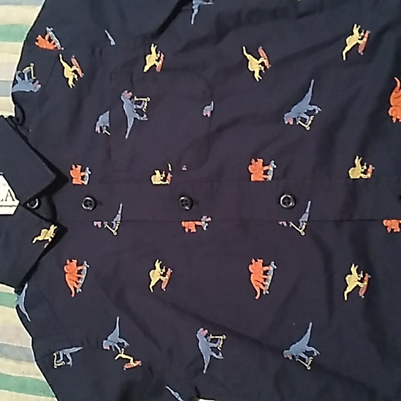 Skate boarding dino button up shirt - Picture 1 of 3